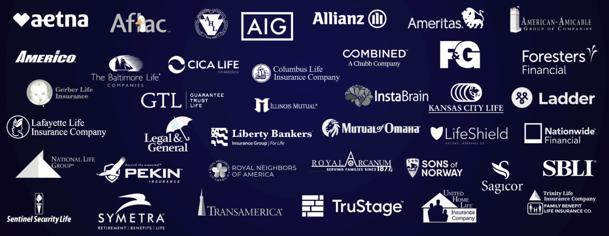 Our 50+ insurance carriers including Aetna, Aflac, AIG, Allianz, Transamerica, Mutual of Omaha, and more